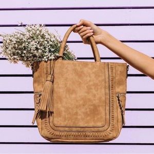 Soft Vegan Leather Tote Satchel Bag